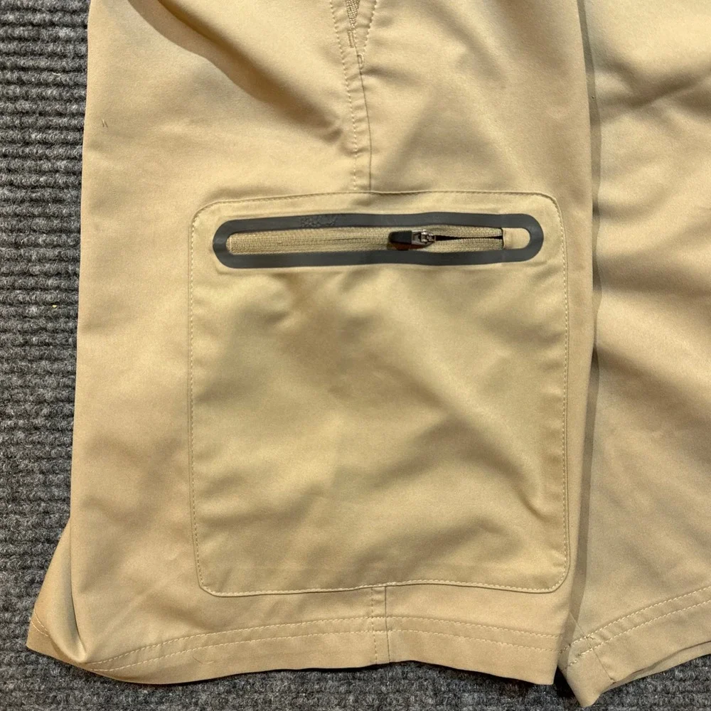 Fila Sport Golf Shorts Men's 30 Khaki Tan Cargo Zipper Pocket